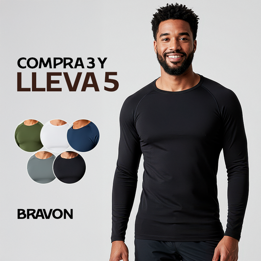 Pack 5 Camisetas Térmicas Bravón - Protección térmica con estilo - COMPRA 3 Y LLÉVATE 5 HOY